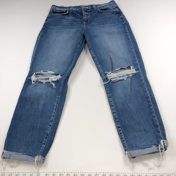 L'AGENCE Denim - L'Agence Olga 30 (Fits 32W 27L) High Rise Distressed Cuffed Jeans